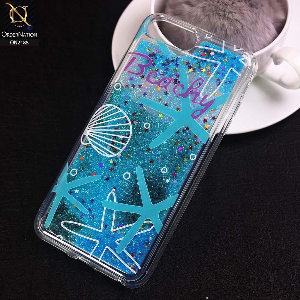 iPhone 8 Plus / 7 Plus Cover - Design 11 - Trendy Moving Liquid Glitter Shine Soft Borders Case