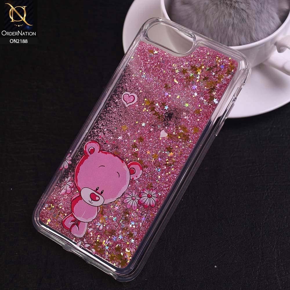 iPhone 8 Plus / 7 Plus Cover - Design 15 - Trendy Moving Liquid Glitter Shine Soft Borders Case