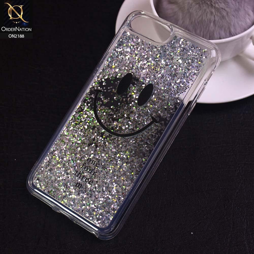 iPhone 8 Plus / 7 Plus Cover - Design 20 - Trendy Moving Liquid Glitter Shine Soft Borders Case