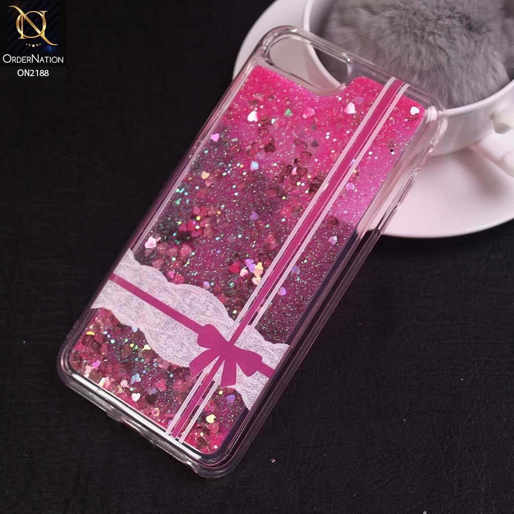 iPhone 8 Plus / 7 Plus Cover - Design 2 - Trendy Moving Liquid Glitter Shine Soft Borders Case