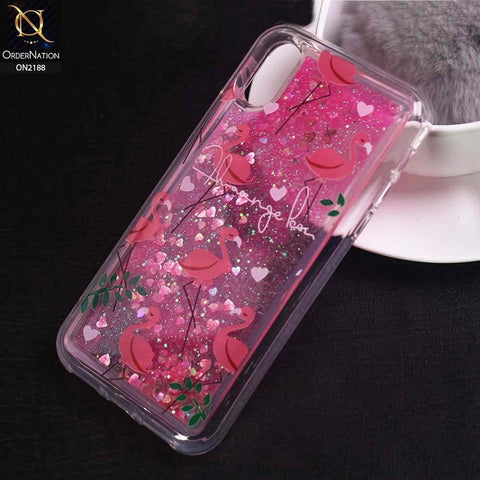 iPhone XS / X Cover - Design 10 - Trendy Moving Liquid Glitter Shine Soft Borders Case