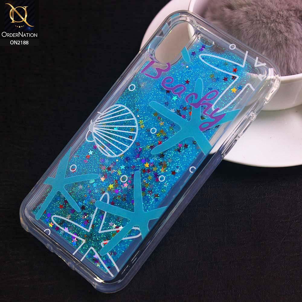 iPhone XS / X Cover - Design 11 - Trendy Moving Liquid Glitter Shine Soft Borders Case