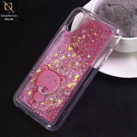 iPhone XS / X Cover - Design 15 - Trendy Moving Liquid Glitter Shine Soft Borders Case