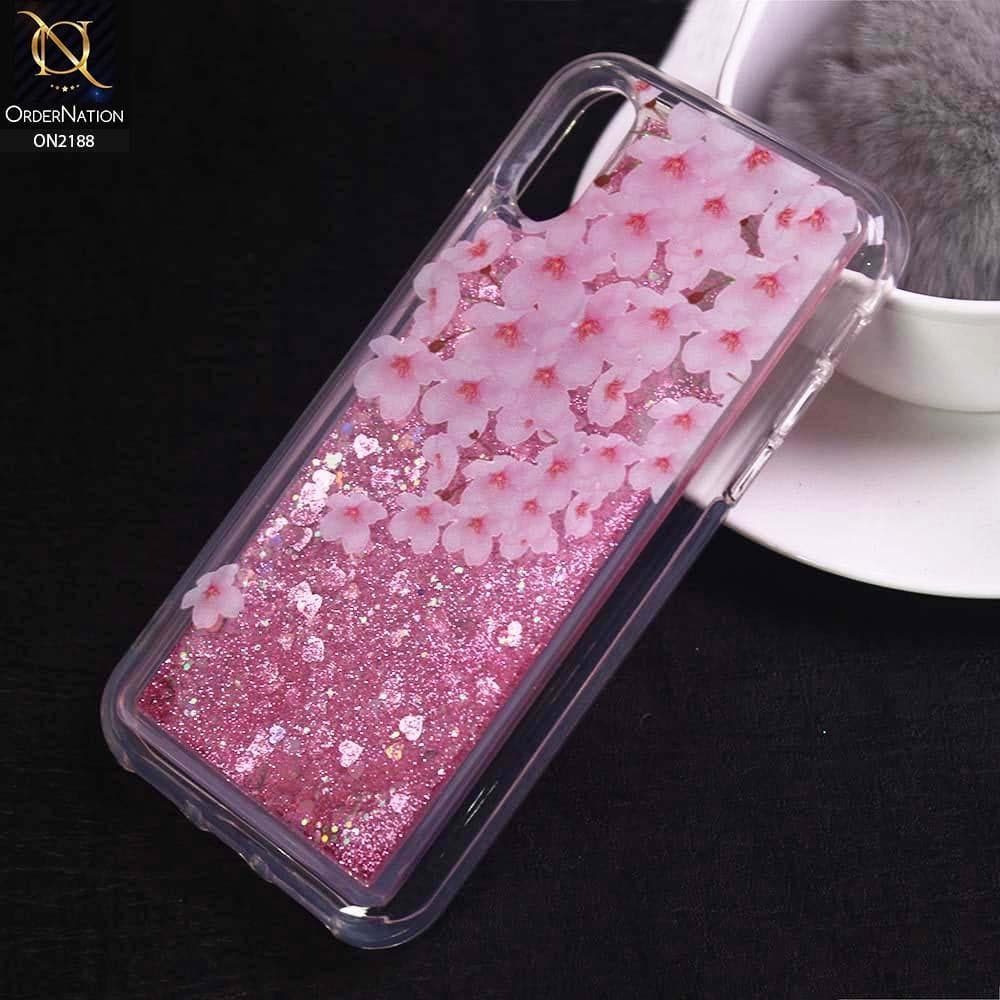 iPhone XS / X Cover - Design 1 - Trendy Moving Liquid Glitter Shine Soft Borders Case