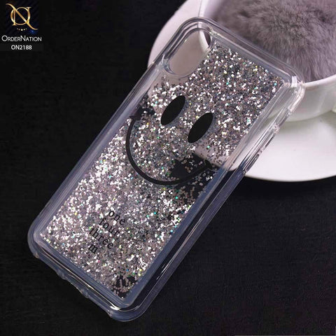 iPhone XS / X Cover - Design 20 - Trendy Moving Liquid Glitter Shine Soft Borders Case