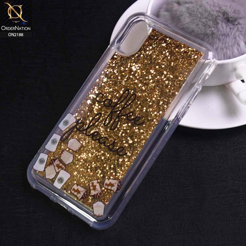 iPhone XS / X Cover - Design 5 - Trendy Moving Liquid Glitter Shine Soft Borders Case