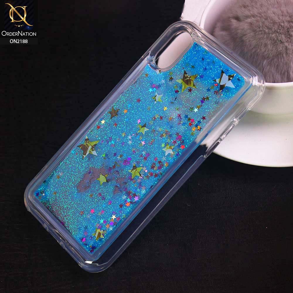 iPhone XS / X Cover - Design 7 - Trendy Moving Liquid Glitter Shine Soft Borders Case