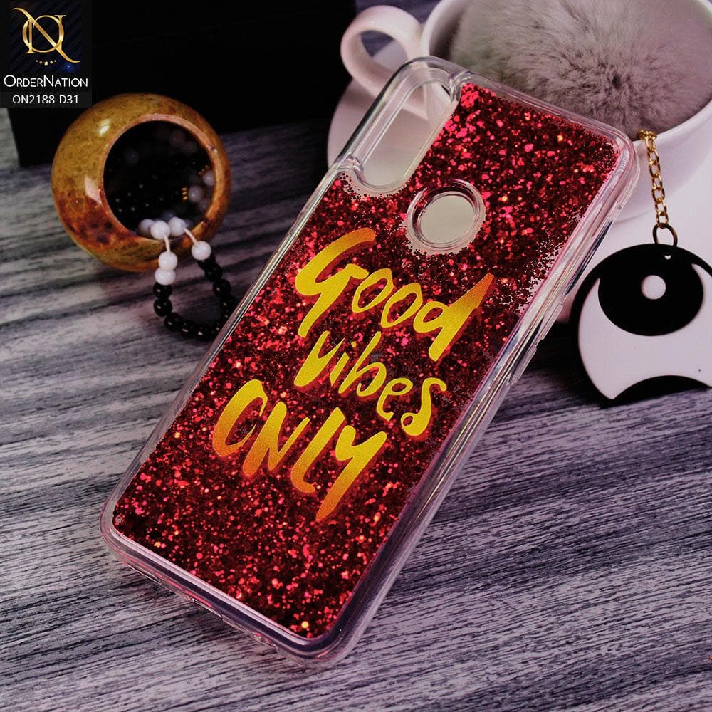 Oppo A8 Cover - Design 31 - Trendy Moving Liquid Glitter Shine Soft Borders Case