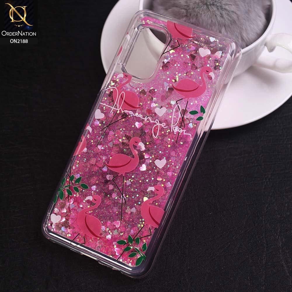 Vivo V17 Cover - Design 10 - Trendy Moving Liquid Glitter Shine Soft Borders Case