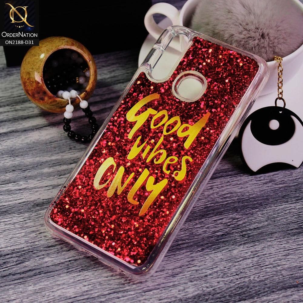 Vivo Y12 Cover - Design 31 - Trendy Moving Liquid Glitter Shine Soft Borders Case