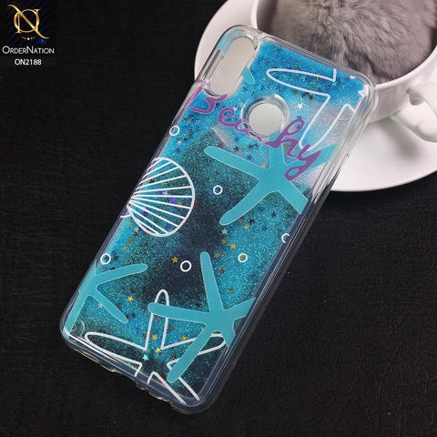 Huawei Y7 Prime 2019 / Y7 2019 / Y7 Pro 2019 Cover - Design 11 - Trendy Moving Liquid Glitter Shine Soft Borders Case