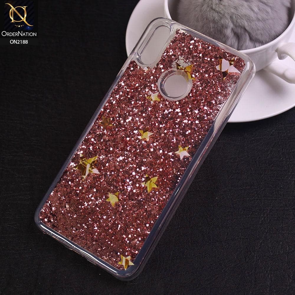 Huawei Y7 Prime 2019 / Y7 2019 / Y7 Pro 2019 Cover - Design 40 - Trendy Moving Liquid Glitter Shine Soft Borders Case