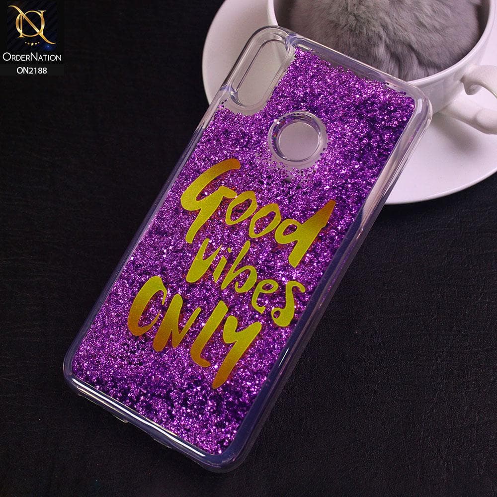 Huawei Y7 Prime 2019 / Y7 2019 / Y7 Pro 2019 Cover - Design 43 - Trendy Moving Liquid Glitter Shine Soft Borders Case