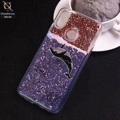 Huawei Y7 Prime 2019 / Y7 2019 / Y7 Pro 2019 Cover - Design 47 - Trendy Moving Liquid Glitter Shine Soft Borders Case - Icons Do Not Move