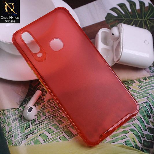 Vivo Y12 Cover - Red - Candy Assorted Color Soft Semi-Transparent Case