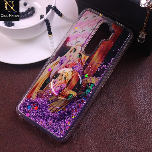 Oppo A5 2020 - Design 9 - New Elegant Liquid Glitter Soft Borders Case With  Holder