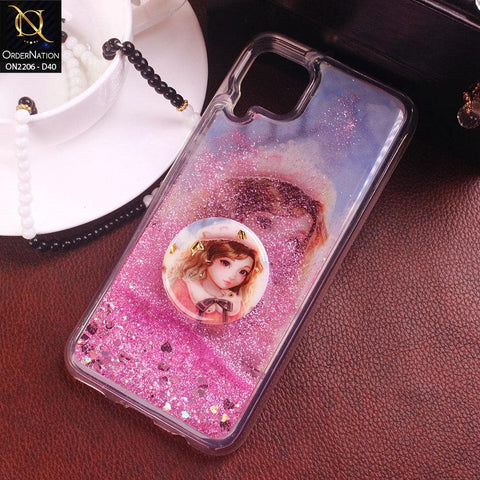 Huawei Nova 6 SE Cover - Design 40 - New Elegant Liquid Glitter Soft Borders Case With  Holder