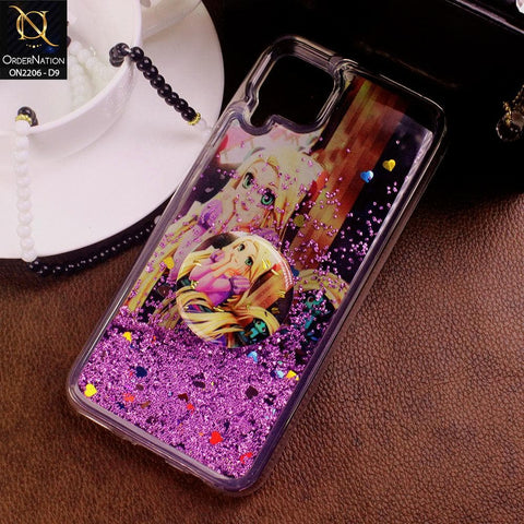 Huawei Nova 7i Cover - Design 9 - New Elegant Liquid Glitter Soft Borders Case With  Holder