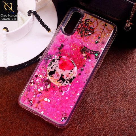 Vivo S1 Cover - Design 48 - New Elegant Liquid Glitter Soft Borders Case With  Holder