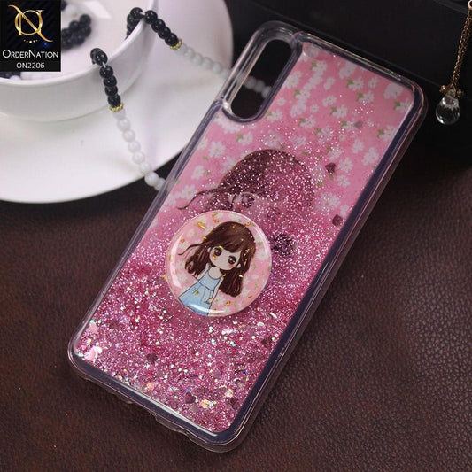 Vivo S1 - Design 8 - New Elegant Liquid Glitter Soft Borders Case With  Holder