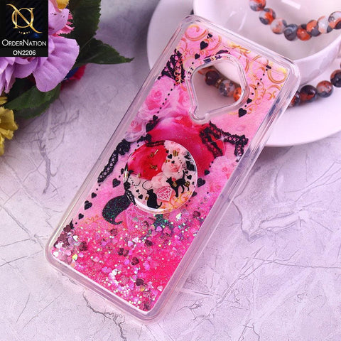 Vivo Y51 (2020 September) Cover - Design48 - New Elegant Liquid Glitter Soft Borders Case With  Holder