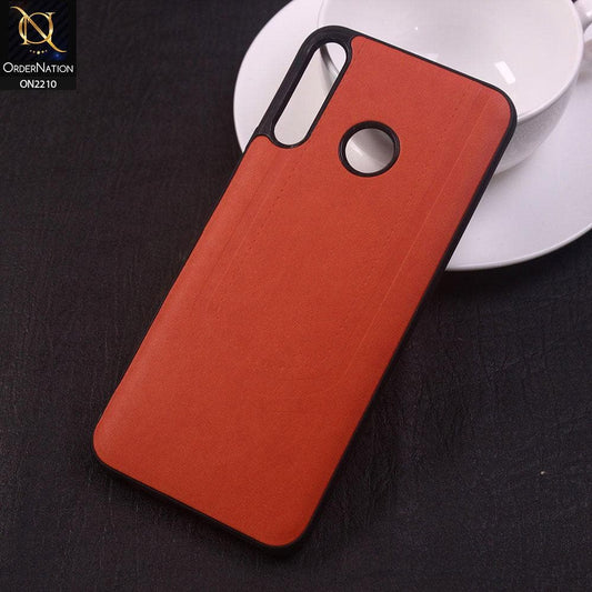 Tecno Spark 4 Cover - Orange - New Soft Tpu Leather Texture Case