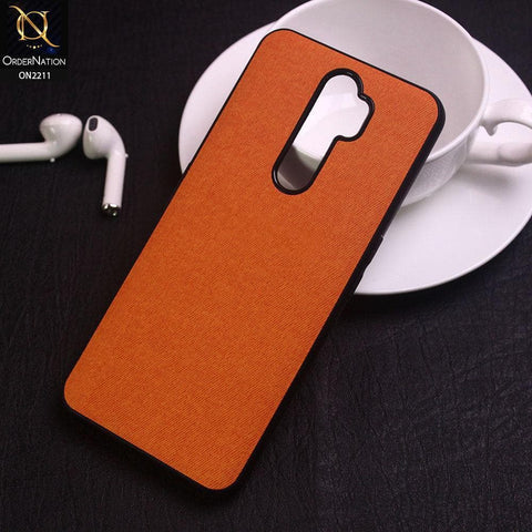 Oppo A5 2020 Cover - Orange - Febric Leather Texture Soft Tpu Case