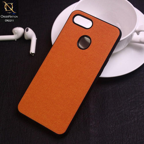 Realme 2 Pro Cover - Orange - Febric Leather Texture Soft Tpu Case