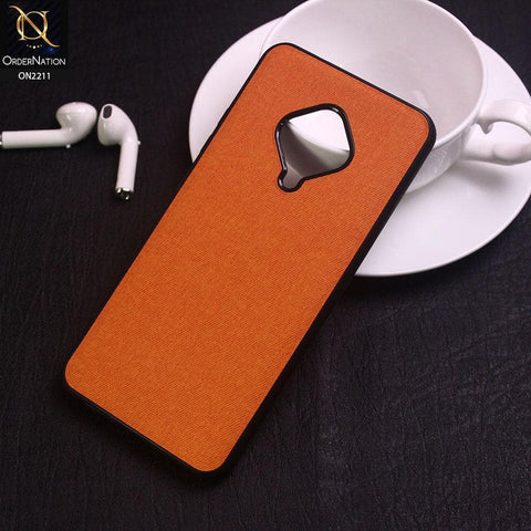 Vivo Y51 (2020 September) Cover - Orange - Febric Leather Texture Soft Tpu Case