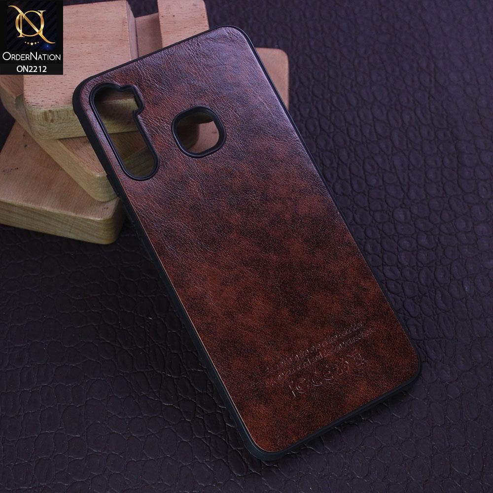 Infinix S5 Lite Cover - Light Brown - Leather Texture Soft TPU Case