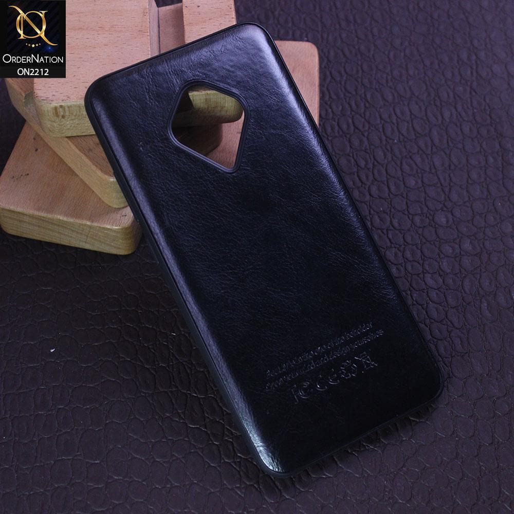 Vivo S1 Pro Cover - Black - Leather Texture Soft TPU Case