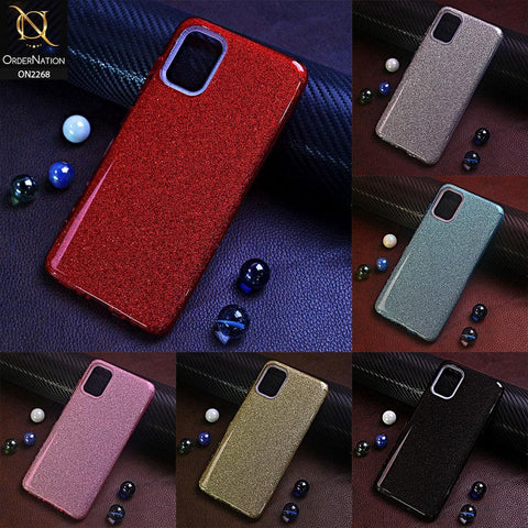 Oppo A72 Cover - Red -Sparkel Glitter Bling Hybrid Soft Protective Case Gillter Does Not Move