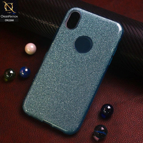 iPhone XS Max Cover - Blue - Sparkel Glitter Bling Hybrid Soft Protective Case