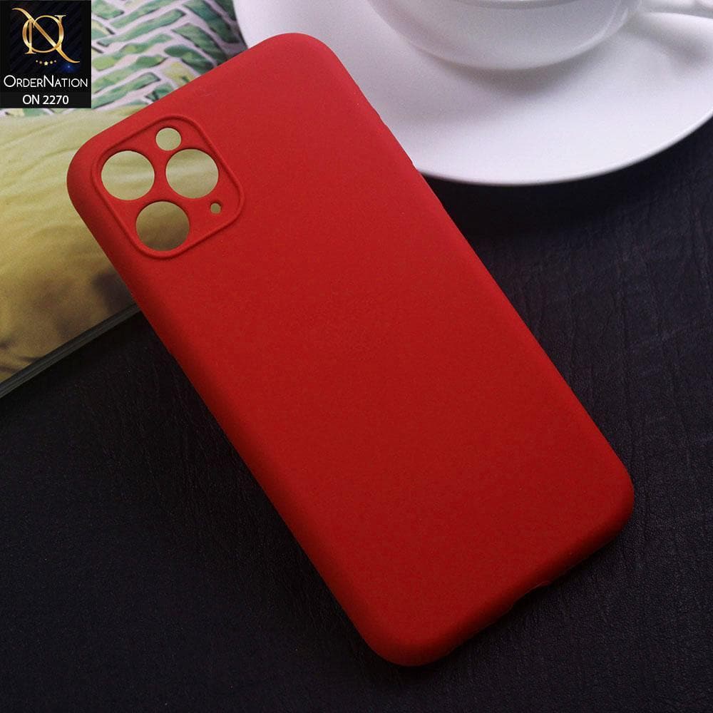 iPhone 11 Pro Cover - Red - Silicon Matte Candy Color Soft Case