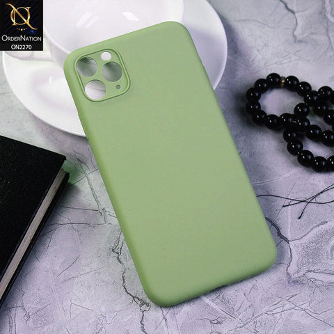iPhone 11 Pro Max Cover - Light Green - Silicon Matte Candy Color Soft Case