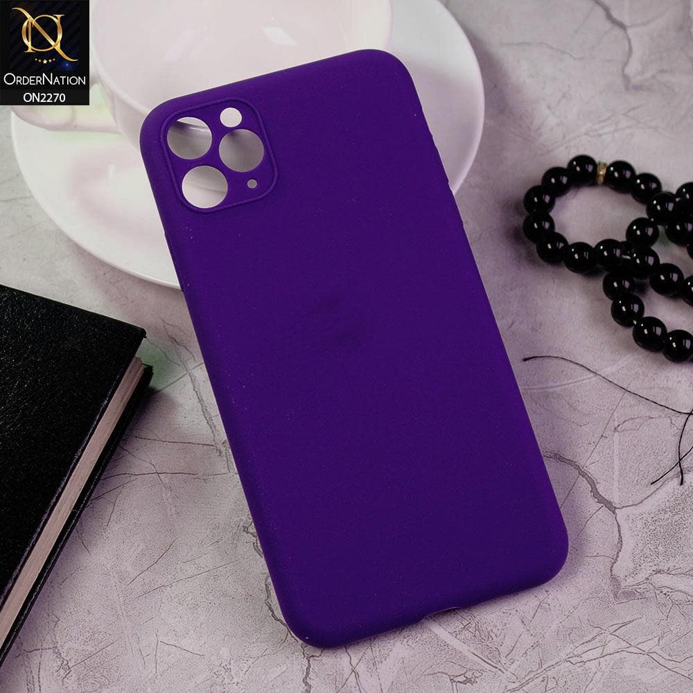 iPhone 11 Pro Max Cover - Purple - Silicon Matte Candy Color Soft Case