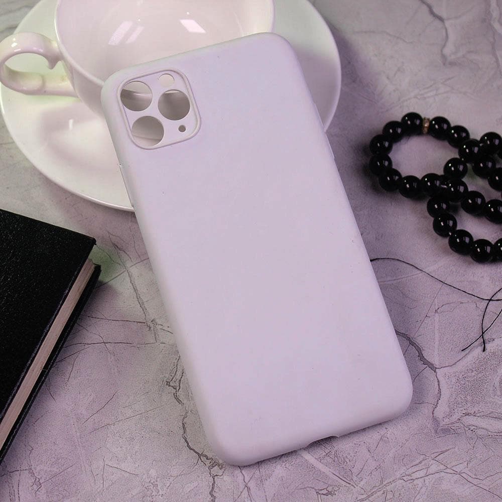 iPhone 11 Pro Max Cover - White - Silicon Matte Candy Color Soft Case