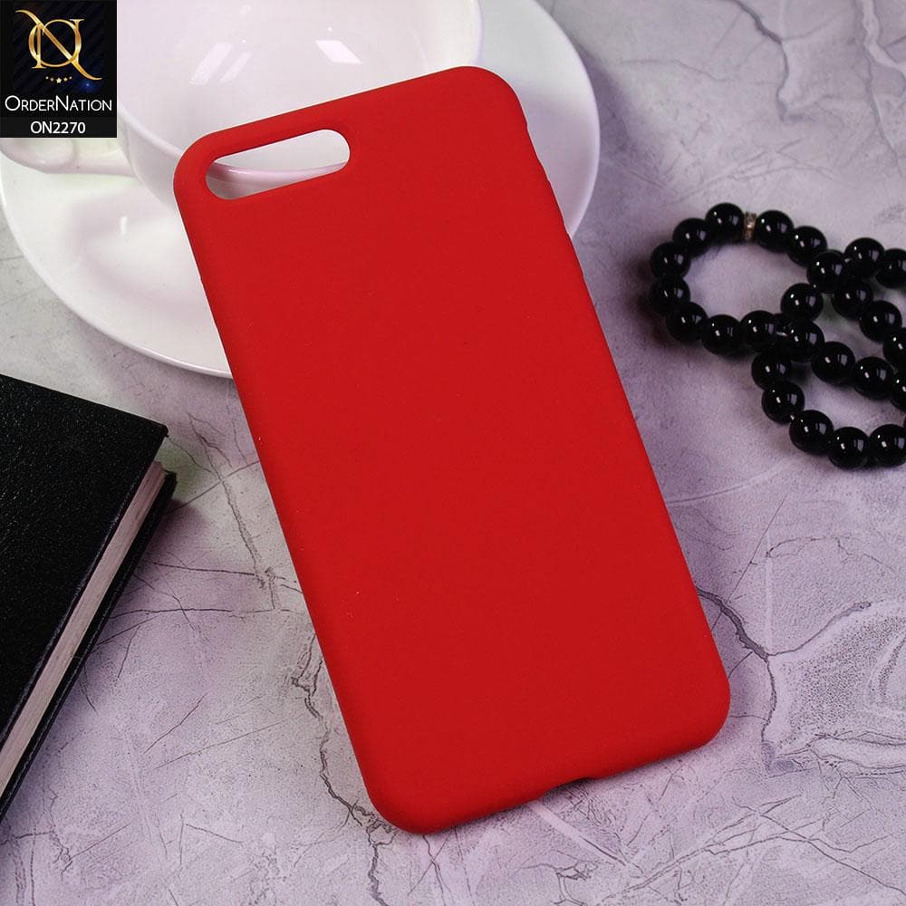 iPhone 8 Plus / 7 Plus Cover - Red - Design1 - Silicon Matte Candy Color Soft Case