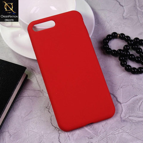 iPhone 8 Plus / 7 Plus Cover - Red - Design1 - Silicon Matte Candy Color Soft Case