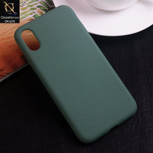 iPhone XS / X Cover - Pine Green - Silicon Matte Candy Color Soft Case