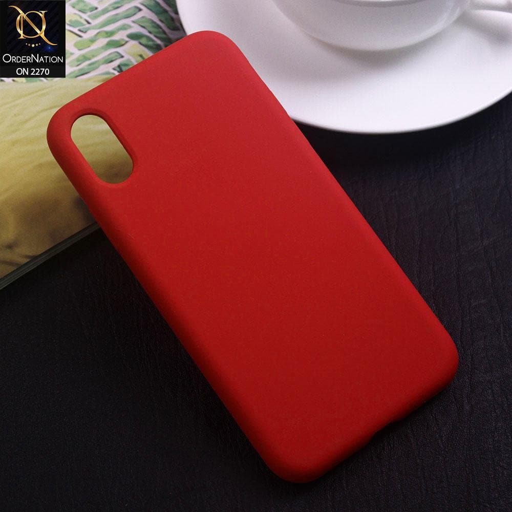 iPhone XS / X Cover - Red - Silicon Matte Candy Color Soft Case