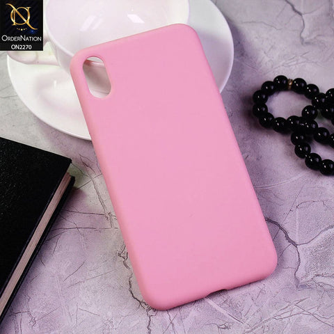 iPhone XS Max Cover - Pink - Design 2 - Silicon Matte Candy Color Soft Case