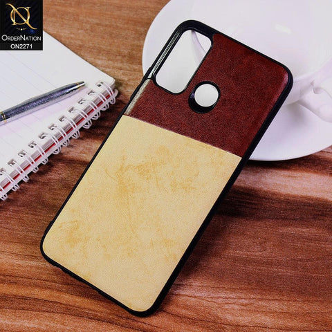 Infinix Hot 9 Pro Cover - Light Brown - Dual Town Leather Stylish Soft Case