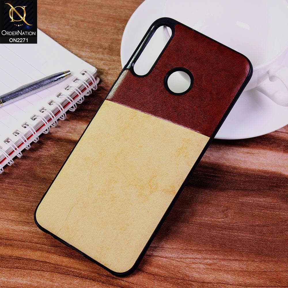 Tecno Camon 12 Cover - Light Brown - Dual Town Leather Stylish Soft Case