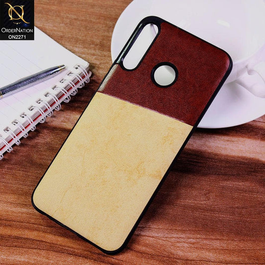 Infinix Hot 8 Lite Cover - Light Brown - Dual Town Leather Stylish Soft Case