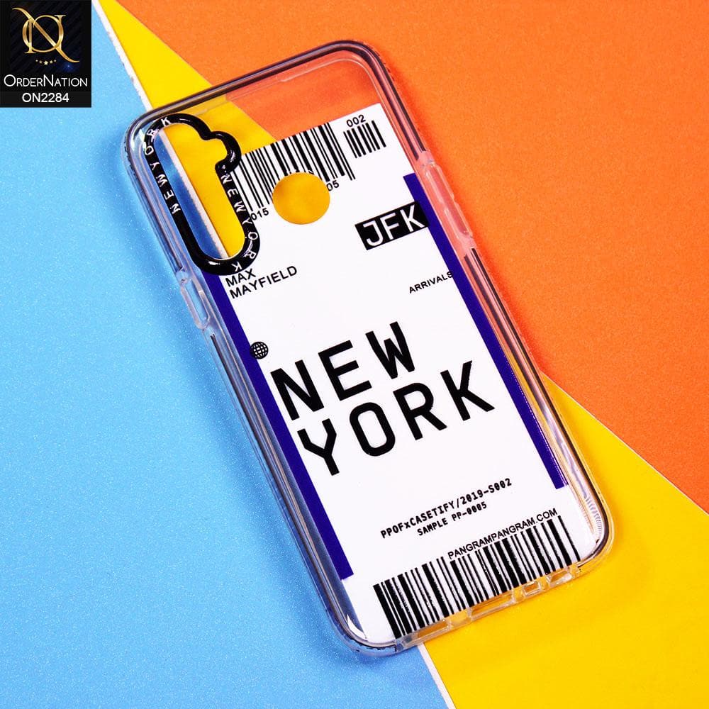 Realme C3 Cover - Design 2 - V2 Trendy City Travel Pane Strip Bar Code Style Case