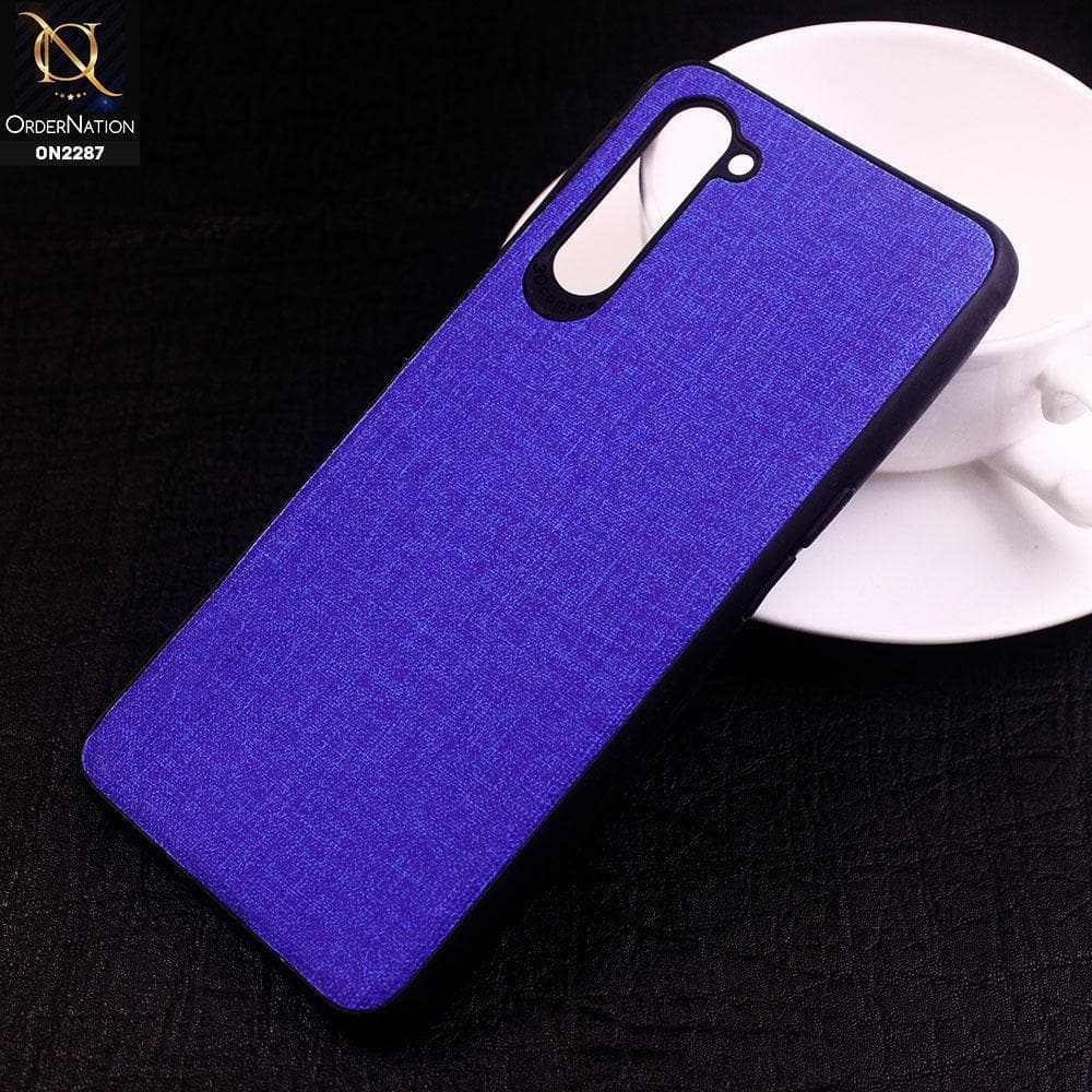 Oppo F15 Cover - Design 7 - Fabric Look Style Soft Classic Case