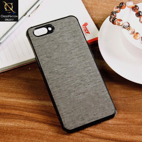 Oppo A5 Cover - Gray - Electroplating Shiny Border Leather Texture Soft Case