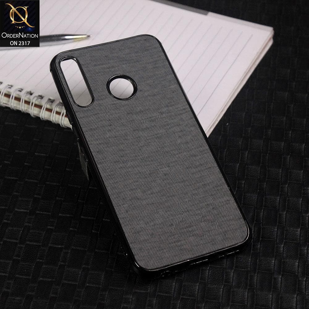 Tecno Spark 4 Cover - Gray - Electroplating Shiny Border Leather Texture Soft Case