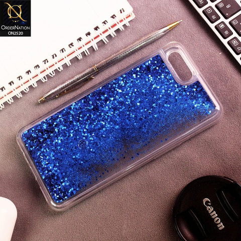 Oppo A12e Cover - Blue - New Fashion Style Liquid Water Glitter Case